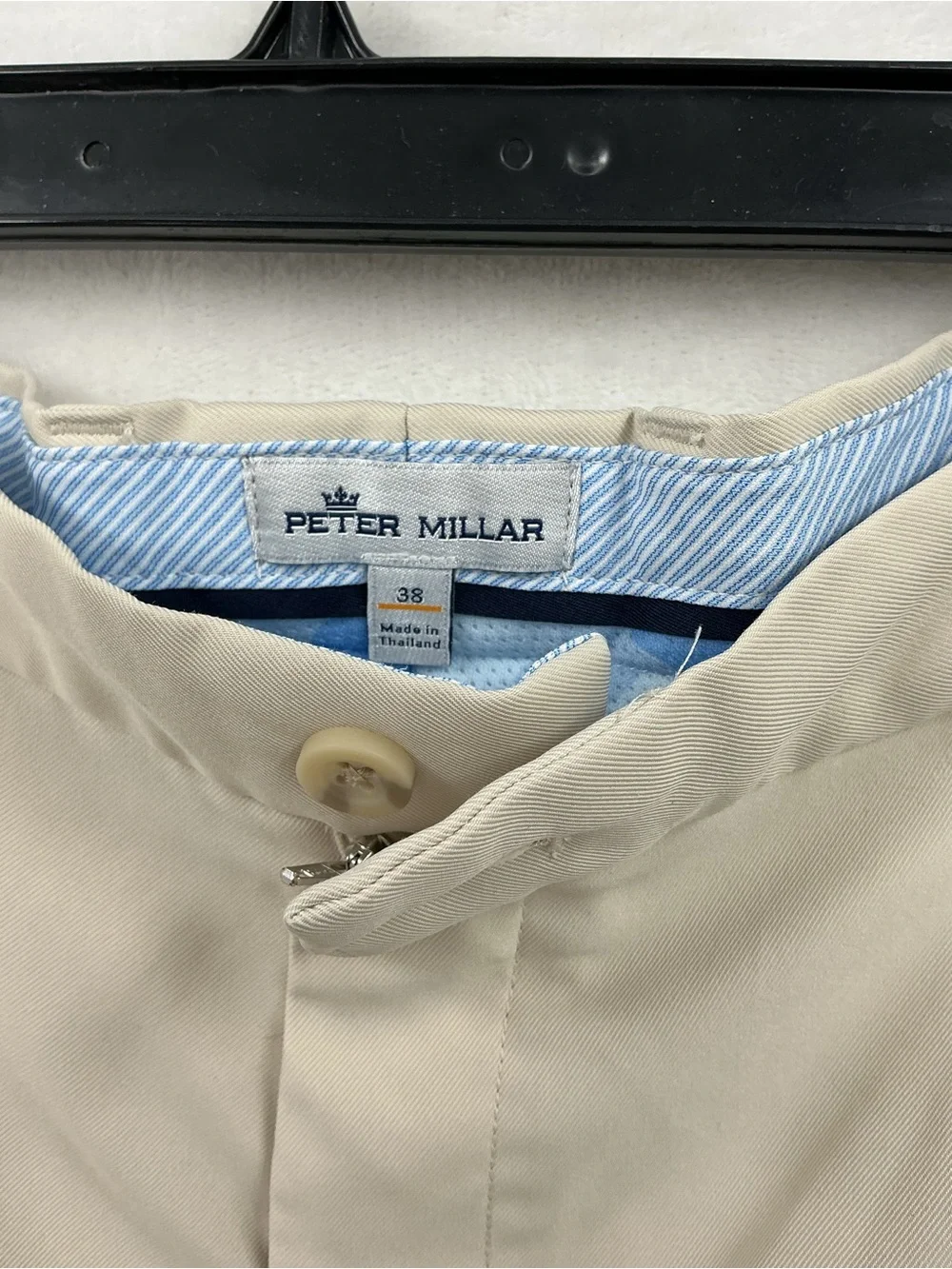 Peter Millar Men's Khaki Flat-Front Chino Shorts 1136